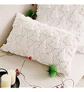 Psythuor Christmas Pillow Covers 12x20, Set of 1 White Christmas Tree Decorative Soft Fluffy Plus...
