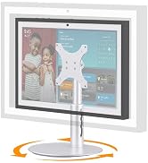 Laivli Rotating Stand for Echo Show 15 (Gen 1, Gen 2) and Show 21, Silver Aluminum Mount with Rot...