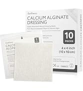 LotFancy Calcium Alginate Wound Dressing Pads, 4"x 4" Patches, 10 Pack, Sterile Non-Stick Padding...