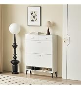Donext Shoe Cabinet, Shoe Rack with 2 Flip Drawers & 2 Drawers, Free Standing Modern Shoe Cabinet...