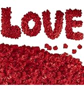 1200pcs Sukh Valentines Day Decor - Red Rose Petals for Romantic Night for Her Set Happy Annivers...
