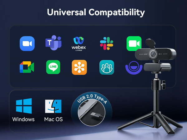 Broad Compatibility EMEET C60E 4K webcam