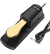 Sovvid Sustain Pedal for Keyboard, Gold Piano Foot Pedal Keyboard Pedal with Polarity Switch for ...
