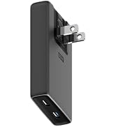 Nomad 65w Slim Power Adapter Carbide, Flat Wall Charger with Dual USB C Cable Ports, Flat Charger...