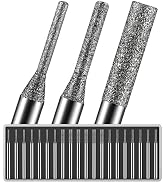 20Pcs 1mm/7Pcs, 2mm/7Pcs, 3mm/6Pcs, 150-Grit Diamond Drill Bits 1/8 Shank Compatible with Dremel ...