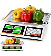 Atogou 1g Resolution Price Computing Scale with Dual-Sided Display, 88lb Commercial Food Kitchen ...