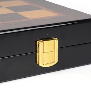 Luxury Metal Chess Set with 15 Inch Wooden Chess Board