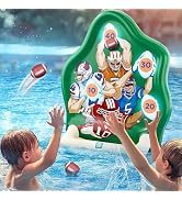 Funscape Kids Fun Pool Toys, Inflatable Football Toss Target Game, Swimming Pool Floats, Beach Ya...