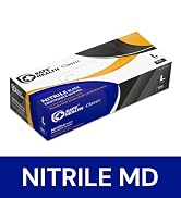 Safe Health Nitrile Black Disposable Gloves, Free of Latex & Powder, Food Grade, Textured, 3.5 Mi...