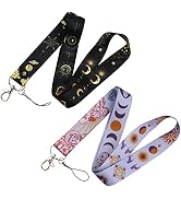 Yansitu Cute Purple Moon and Sun Goddess Keychain Lanyard for Keys Cool Goth Lanyard for ID Badge...