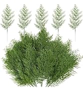 YGbridge Christmas Greenery Stems, 60 Pcs Christmas Pine Picks, Faux Greenery Cedar Picks for Chr...