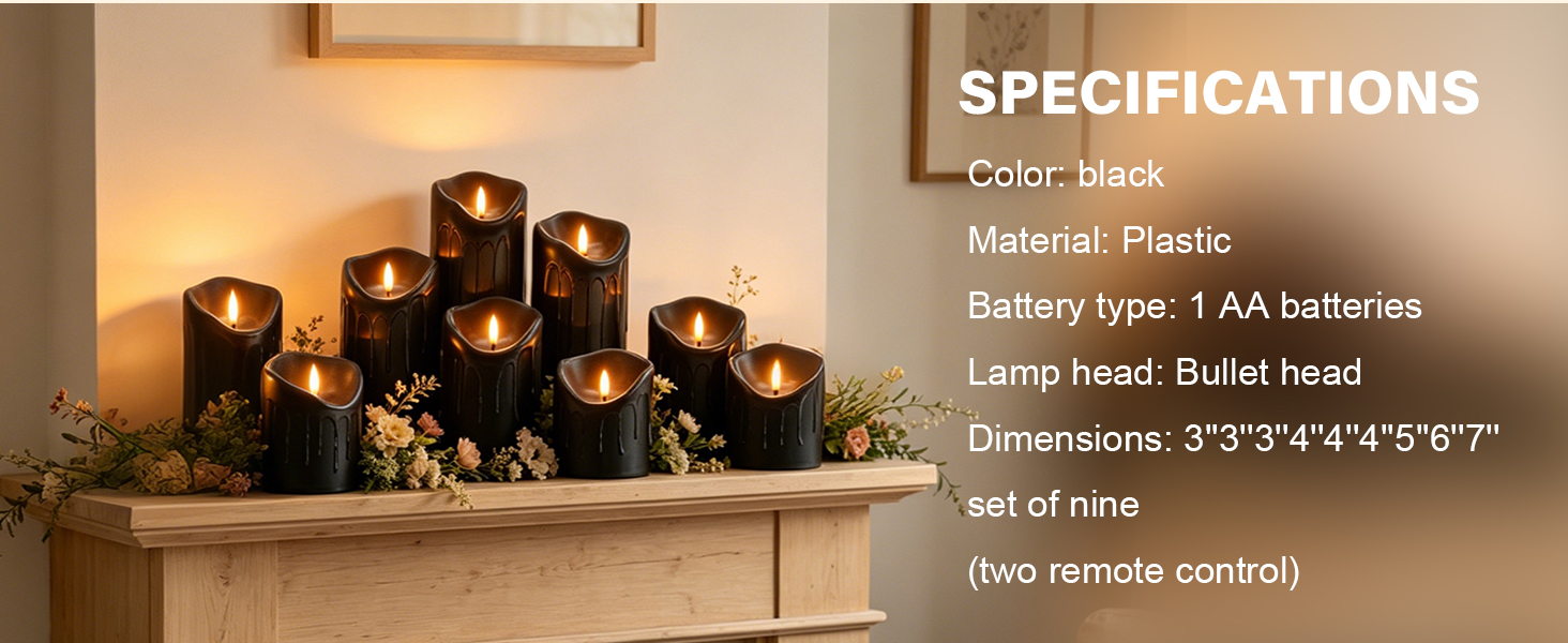 fireplace candles led pillar candles