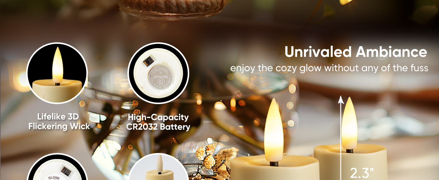 Timer Candles Flameless Tea Lights Candles Battery Operated