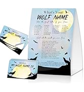 What's Your Wolf Name Game Cards, Birthday Game Supplies, 1 Wolf Name Game Double Sided Sign, 30 ...