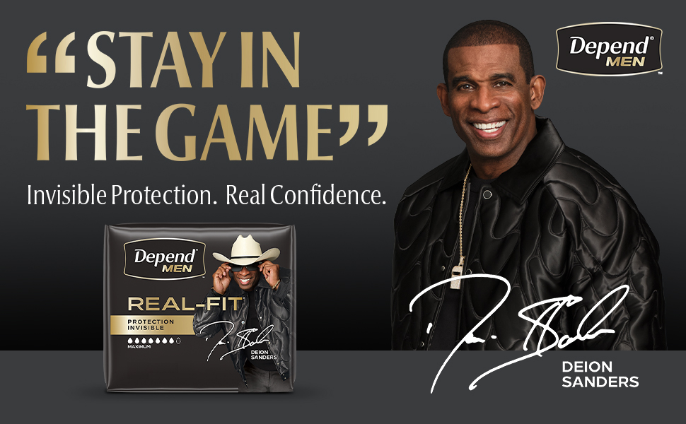 Stay in the game and get invisible protection and real confidence with Depend Real Fit adult diapers
