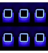 6 Pack Blue LED Night Light Plug in, Dusk to Dawn Sensor Automatic On and Off, Energy Efficient, ...