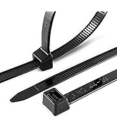 HS Strong 12 Inch Heavy Duty Outdoor Wire Zip Ties Thick 0.3 Inch (100 Pack) 120 LBS High Strengt...