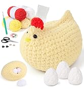 Coopay Crochet Kit for Beginners, Egg-Laying Mama Hen, Easy Chicken Crochet Kit with Step-by-Step...