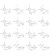 DICOSMETIC 16Pcs Stainless Steel Star Charm North Star Pendants 8 Point Star Charm Celestial Char...