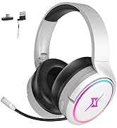 Targeal 2.4G Wireless Gaming Headset for PC, Xbox, PS5, Switch, Mac,Mobile- Rotatable & Foldable ...