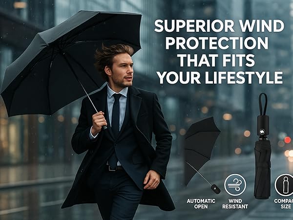 Man holding umbrella