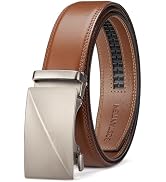 BOSTANTEN Mens Belt Leather Ratchet Belt For Men Dress and Casual with Adjustable Buckle, Trim to...