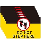 6 Pack Do Not Step Here Sign Stickers, Self Adhesive No Step Area Stickers, Safety Warning Vinyl ...