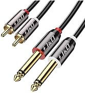 J&D RCA to 1/4 Cable, Dual 1/4 inch TS to Dual RCA Stereo Audio Interconnect Cable, Gold Plated C...