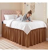 Cosweet Dorm Bed Skirt Twin XL - 32" Long Drop Wrap Around Bed Skirt with Machine Washable Pre-Sh...