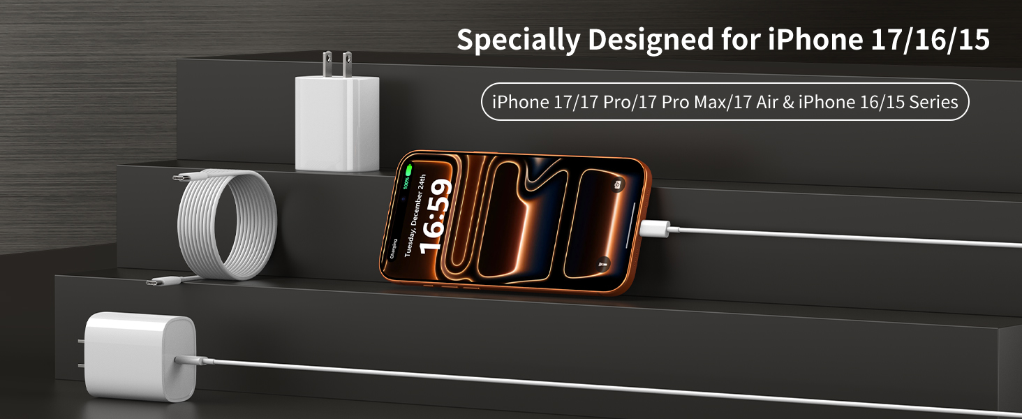 iphone 16 17 pro charger fast charging long iphone 16 charger cord iphone 16 pro max charger cable