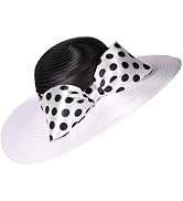 F FADVES Women's Dress Hats Wide Brimmed Hat Big Bowknot Church Hats for Women Fedora Fashionable...
