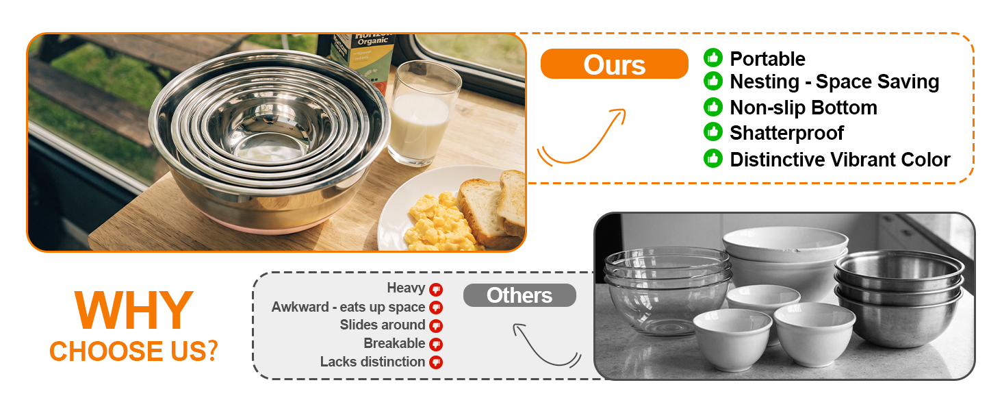stainless steel mixing bowls