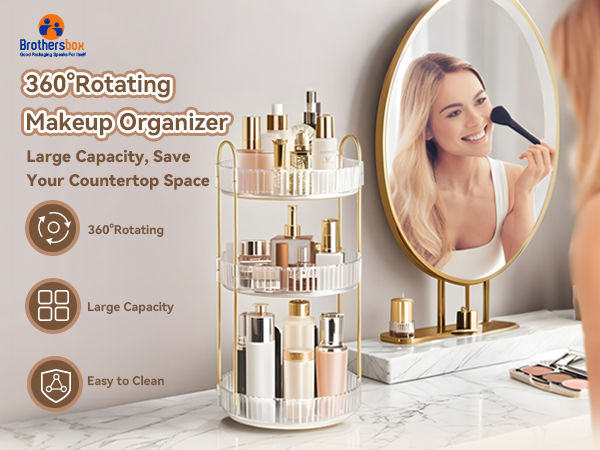 360° Rotating Makeup Organizer