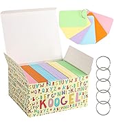 Koogel 480 Pcs Colored Index Cards, 3 x 5 Inch Study Cards Colored Notecards on Ring Flash Cards ...