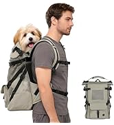 Wakytu Dog Backpack Carrier for Small Dogs,Adjustable Padded Breathable Straps,Pet Carrier for Tr...