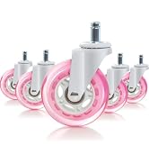 Office Chair Caster Wheels Set of 5, 3 Inch Heavy-Duty Rubber Chair Casters Replacement, Computer...