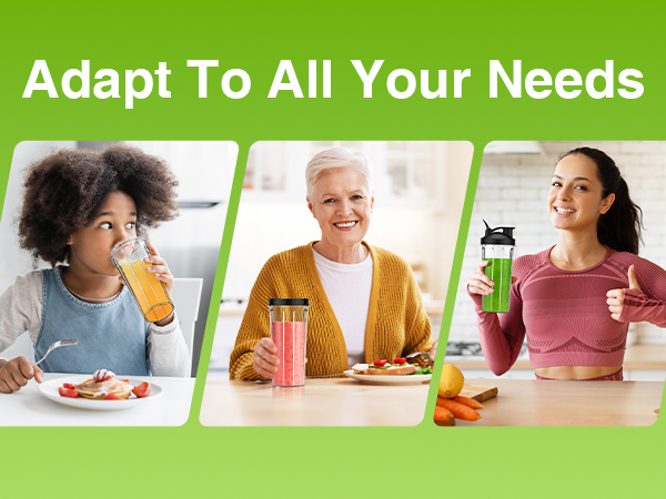 This blender adapts to all your needs, perfect for kids, seniors, and fitness lovers