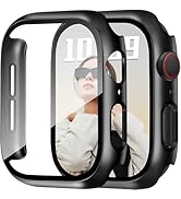 JR.DM 40mm 2 Pack Hard PC Case with HD Tempered Glass Screen Protector for Apple Watch Series 6/5...