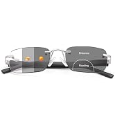 YIMI Photochromic Bifocal Reading Glasses Spring Hinge UV Protection Sun Readers Anti Eyestrain G...