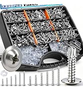 Taiss 1220PCS #8#10 Self Tapping Screws for Metal 410 Stainless Steel Self Drilling Screws (1/2''...