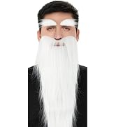 KICNIC Santa Beard White Fake Mustaches Self Adhesive Eyebrows Novelty Hairy Dwarf Costume Facial...