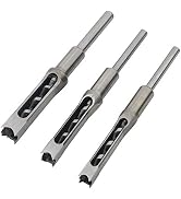 Rowiz 3pcs Woodworking Square Hole Drill Bits Mortising Chisel Set, Countersink Bits Woodworker H...