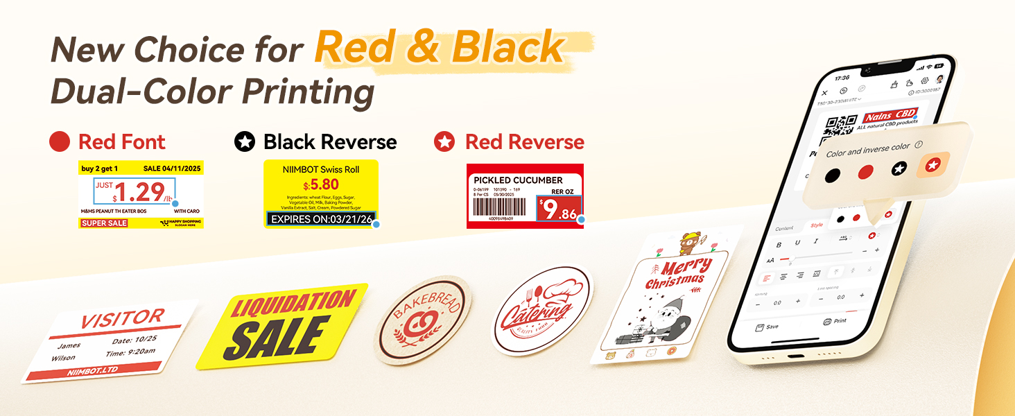 NIIMBOT B21 Pro for red & black dual color printing