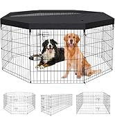 Pet Playpen Dog Pen Foldable Dog Exercise Fence 8 Panels 30 Inch Kennels Pet Playpen Options Idea...
