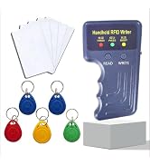 Handheld 125khz RFID Reader Writer,AWID and HID Copier with 5 T5577 Keyfobs & 5 White Cards