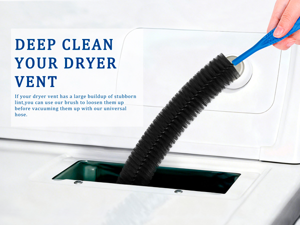 Dryer Vent Cleaner Kit with Dryer Vacuum Hose Attachment which Suitable for Most Vacuum Cleaners