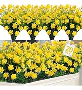 TURNMEON 20 Bundles Artificial Flowers for Outdoors Fake Plants Spring Decor, UV Resistant Artifi...