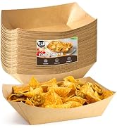 ZORRITA 5 LB Extra Large Paper Food Trays, 50 Pack Disposable Nacho Trays Kraft Paper Food Boats ...