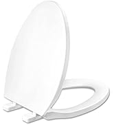 Toilet seat Elongated with Slow Close Hinges, Four Bumpers Never Loosen and Easily Remove, Two Se...