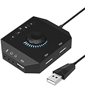 Tendak USB Hub with Audio Adapter, External Sound Card with 3.5mm Headphone Microphone Jack and V...